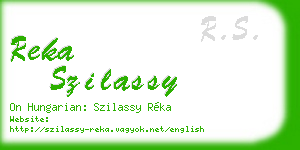 reka szilassy business card